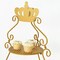 Gold 32" Round 3 Tier Metal Cupcake Stand with Crown Top Party Wedding Home